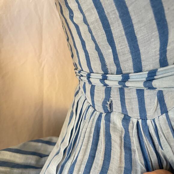 Rare 70s Cotton Gauze Made In India Floral Stripe Dress Sz S Please Read Descrip - Picture 7 of 16